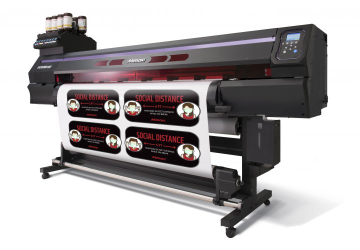 Mimaki Printer Printing Covid Stickers